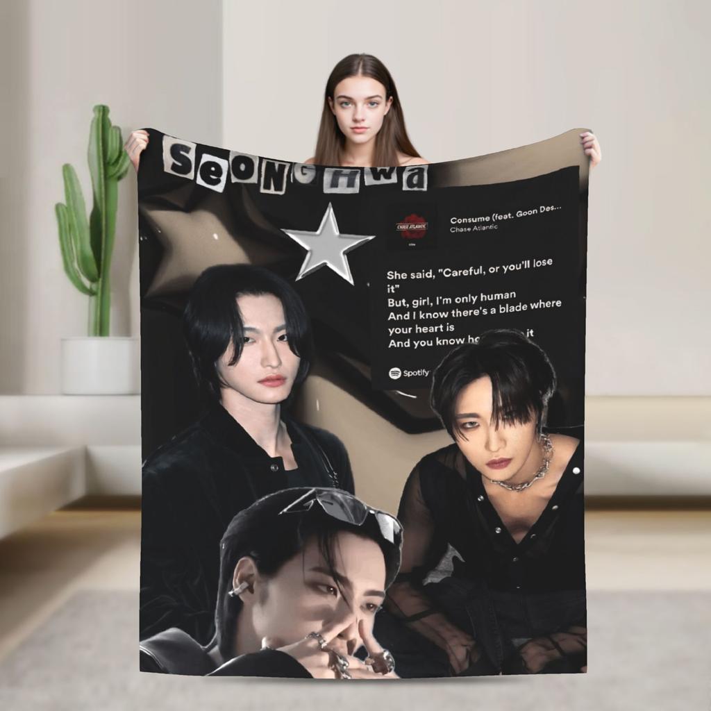 Weiche Decken Dekorative Mingi Ateez Coole Überwurfdecke Flanell Bettdecke Für Sofa Bett Decke Mit Aufdruck Sofa Bettbezug