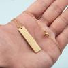 Laser Engraved Stainless Steel Bar Pendant Necklace - Versatile Clavicle Chain for Couples