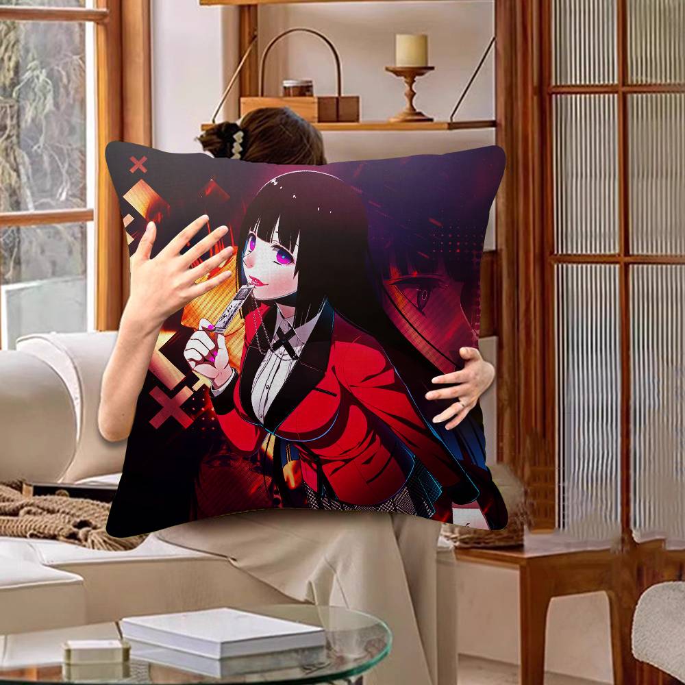 Japanese Manga KKakegurui Pillow Cover For Bedroom Room And Living Room Sofa Decorative Cushion Cover