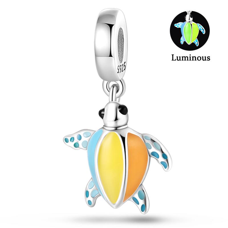 Charm Bead Components Compatible With Pan Copper Metal Firefly Ocean Star Butterfly Glowing Changing Color Trendy Authentic Original Bracelets Do It