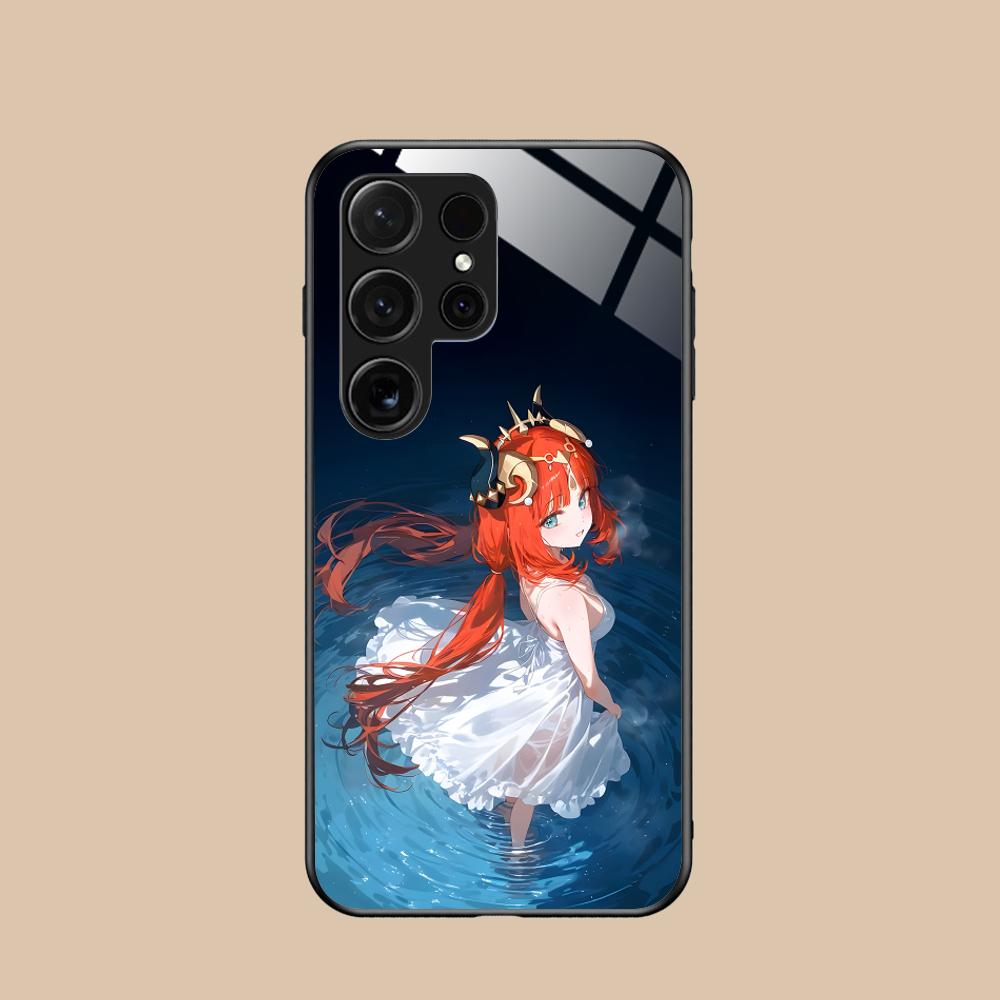 

Game GI Nilou Glass Mobile Phone Case for Samsung Galaxy S26 S25 S24 S23 S22 S21 S20 Note20 Plus FE Ultra Colorful Cover Galaxy S26 Ultra