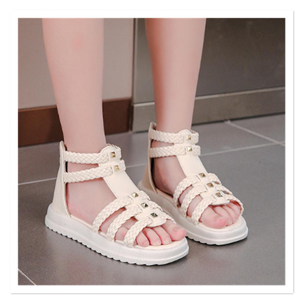 Girls' Sandals Summer  New Fashion Open Toe Princess Shoes Big Boys Soft Sole Little Girls Baby Roman Shoes