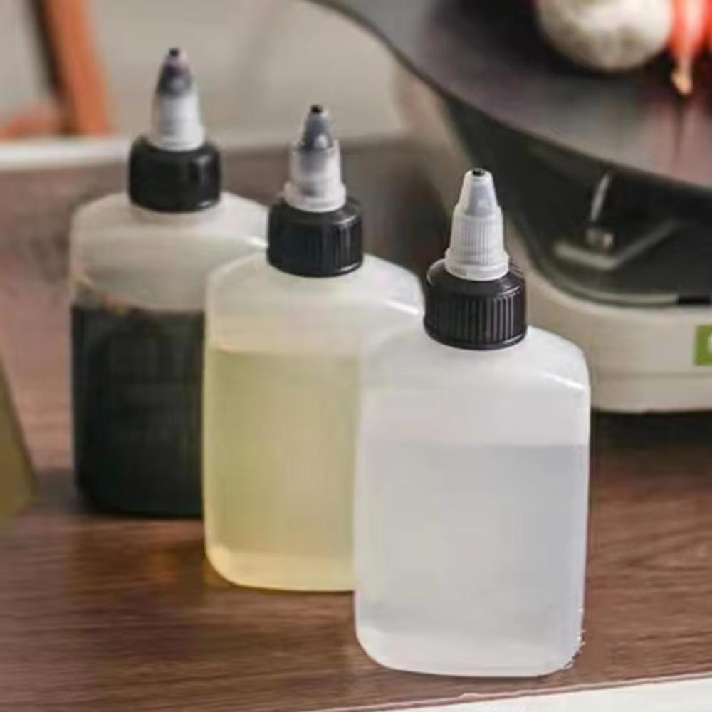 4pcs Plastic BBQ Oil Dispenser 100ml Squeeze Sauce Bottles Outdoor Oil Bottle  Ketchup