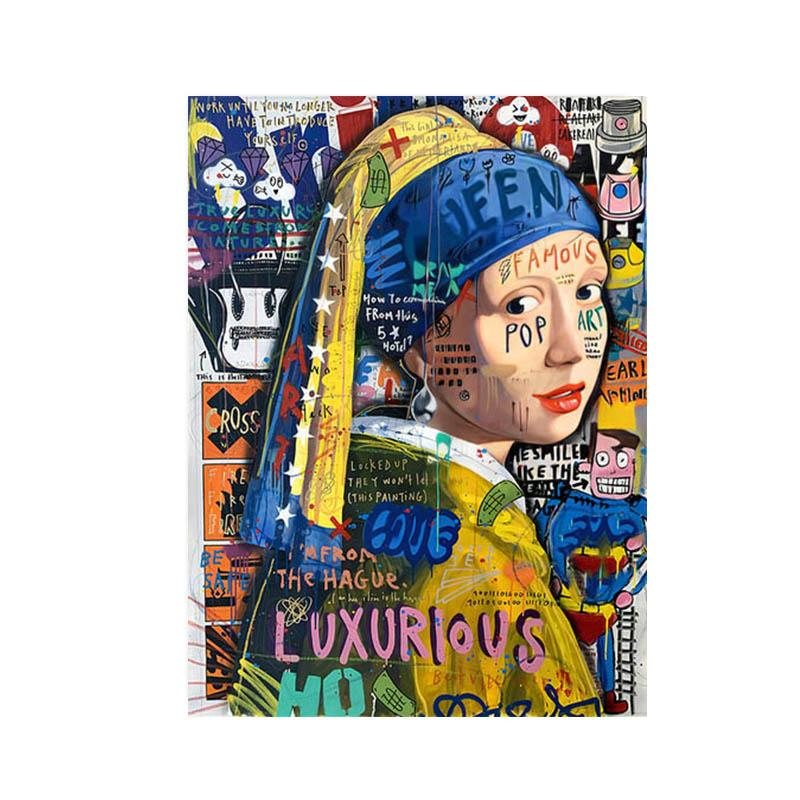 

Абстрактные портретные поп-графити, художественные картины на холсте, постеры и принты Густава Климта, настенные художественные картины для гостиной, домашний декор 30x40cm No Framed