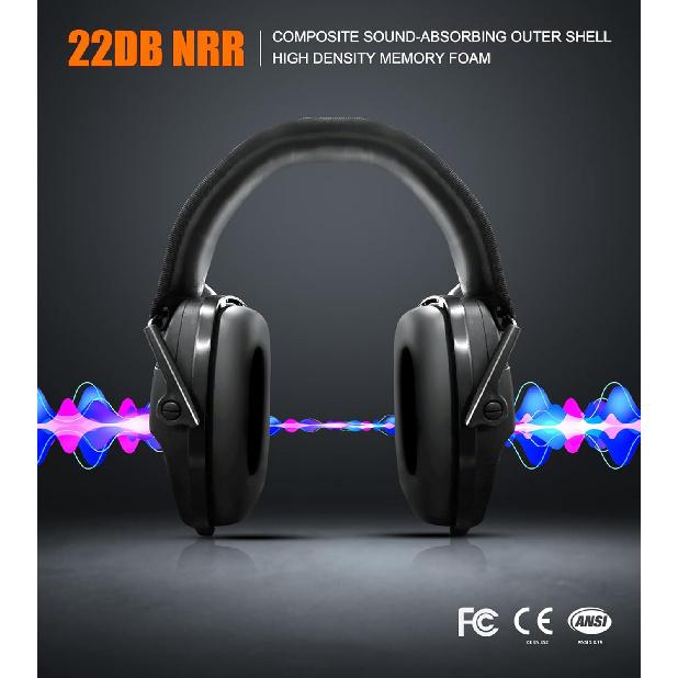 Upgrade Bluetooth 5.4 Shooting Ear Protection with Sound Amplify Electronic Digital Safety Ear Muffs Slim Hearing Protector for Shooting Hunting Gun