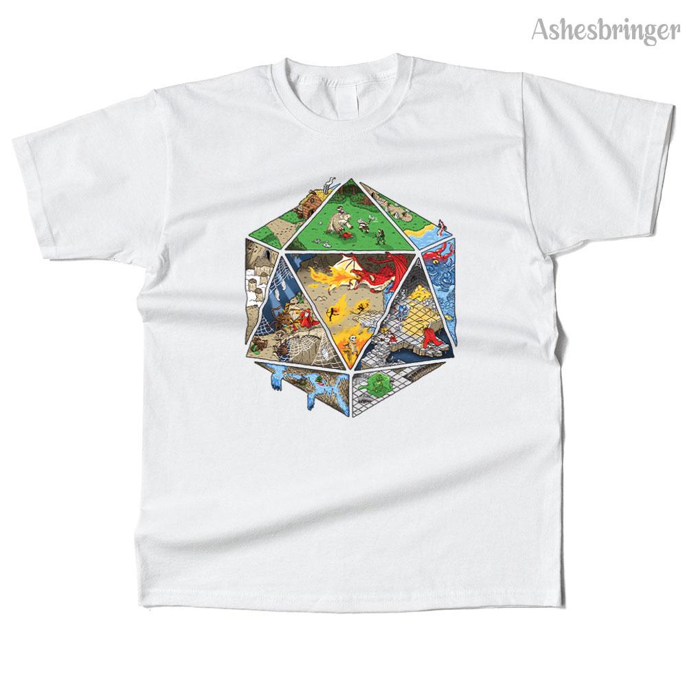 Mens Cotton Dungeons IN Dice Graphic T Shirt Street Casual Style Tee for Men and Women