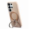 Case for Galaxy S26 Ultra - PC+Leather/PU, Khaki, With Stand