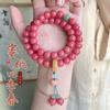 Douyin Popular Peach Powder Bodhi Bracelet Double Circle Student Holding Bodhi Child Buddha Bead Rosary Bead Men's and Women's Cultural Play Bracelet