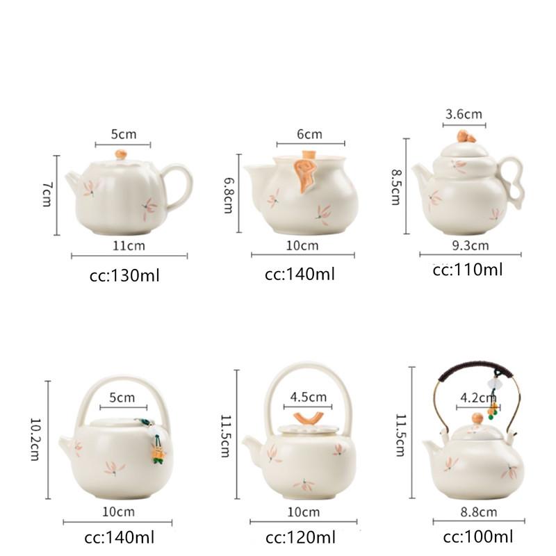 Chinese Traditional Ceramic Teapots Handmade Orchid Flowers Tea Pot Household Travel Portable Tea Set Beauty Tea Infuser Kettle