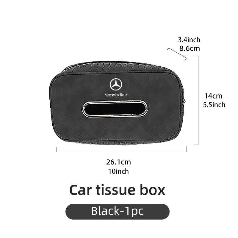 FA03Car Tissue Box Seat Back Rest Hanging Paper Holder With Fix Strap For Mercedes Benz AMG A C E S G Class W201 W210 W108 W204 W205