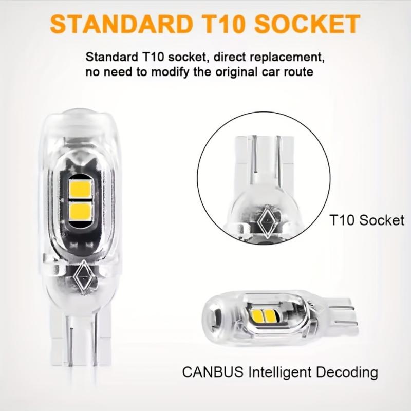 2 Pcs Strobe Flash T10 Led W5W 194 168 5Smd 2835 Turn Signal Bulb Car Interior Light Reading Door License Plate Wedge Lamp 12V
