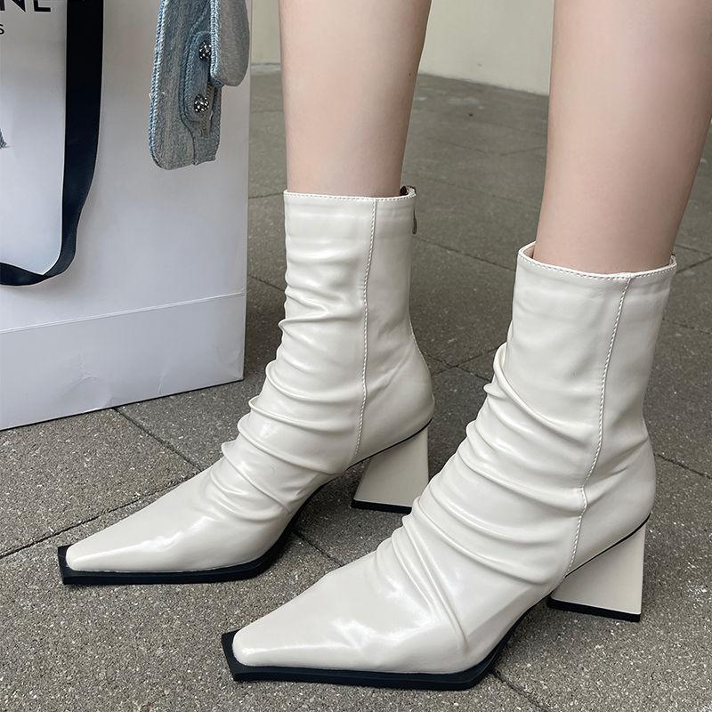 Sexy Women Ankle Boots Pointed Toe High Heels Shoes Luxury Dress Party Woman Boots Elegant 2025 Winter New Pumps Botas