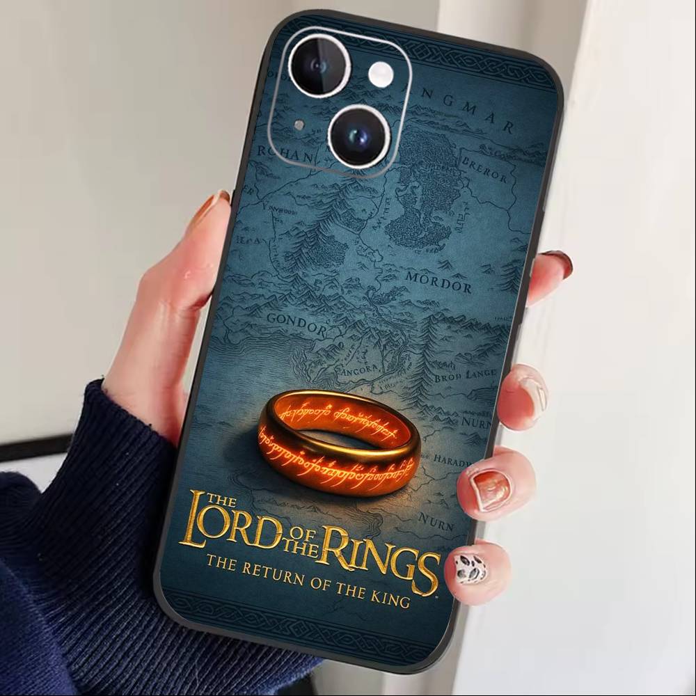 

Lord of the Rings Map Logo Phone Case For iPhone 16,15,14,13,12,17,Pro Max,Plus Silicone Black Case iPhoneXSMAX