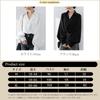 Long Sleeve Chiffon Blouse with Balloon Loose Plus Sizes Korean Autumn [POGCZMKK] Women's Shirt, V-Neck Sleeves, Cute, Slimming, Fit, Available,