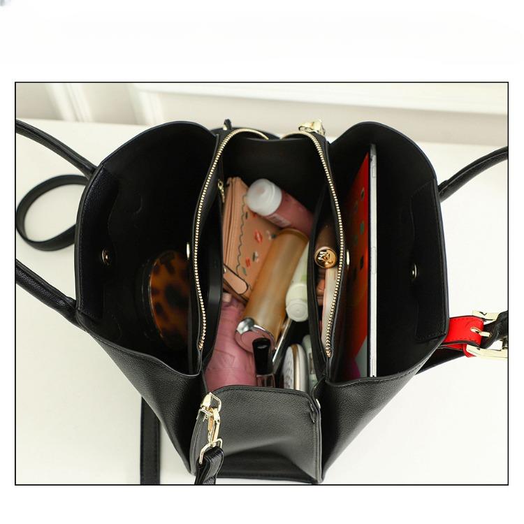 Neue Damenhandtasche mit großem Fassungsvermögen, Schulter-Crossbody-Temperament, Mehrfachfächer, Muttertasche, kontrastfarbene Tasche für Frauen mittleren Alters
