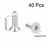 uxcell Flat Head Machine Screws, Internal Hex Socket Screws, 304 Stainless Steel Fastener Bolts, M3x8mm, 40pcs