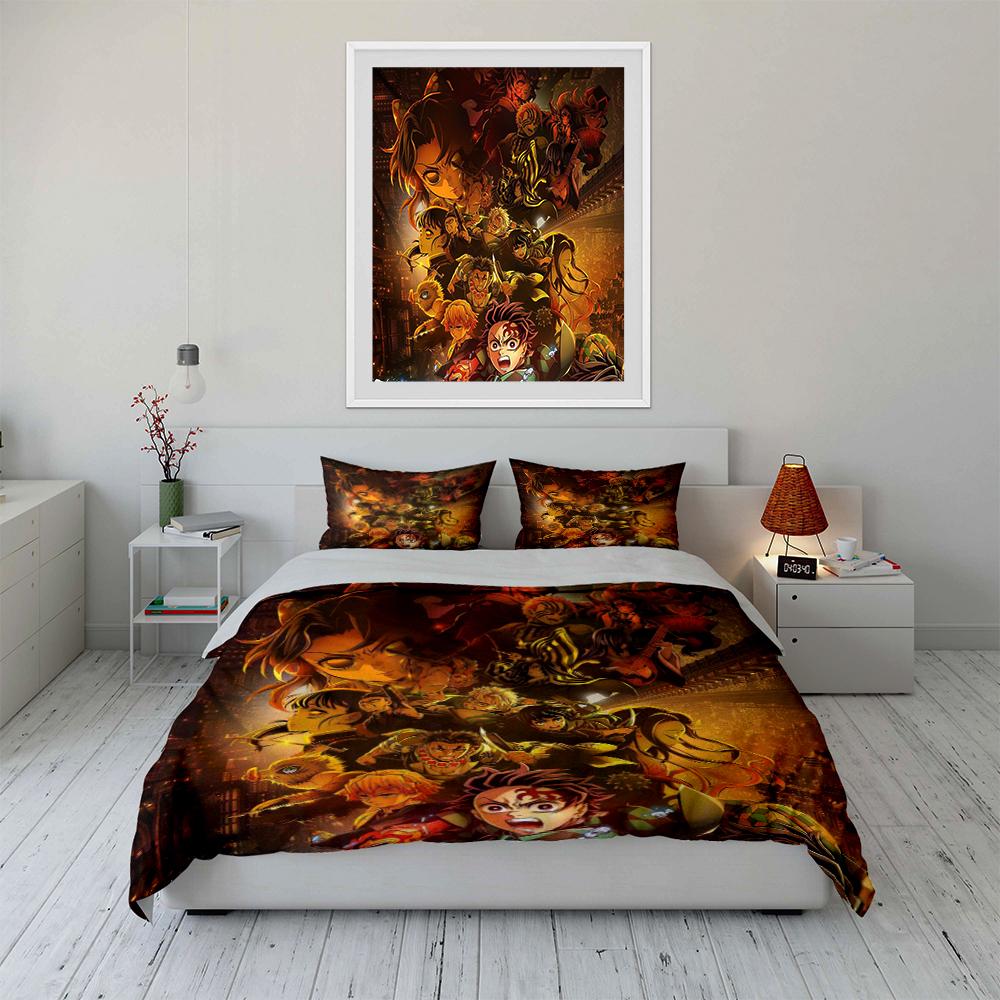 Dramatic Anime Bedding Set Bedding set (1 duvet cover, 2 pillowcases, duvet not included)