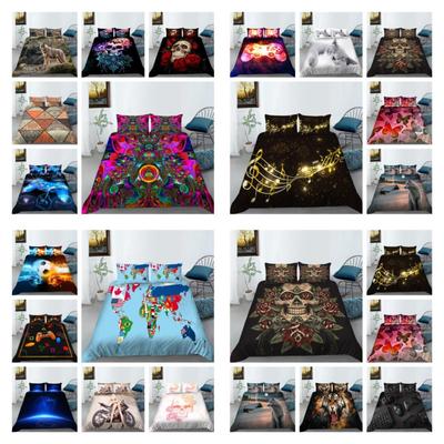 Capa de cama 3D Hot Sale Print Capa de cama Roupa de cama para casa Conjuntos de capa de edredom de poliéster da moda