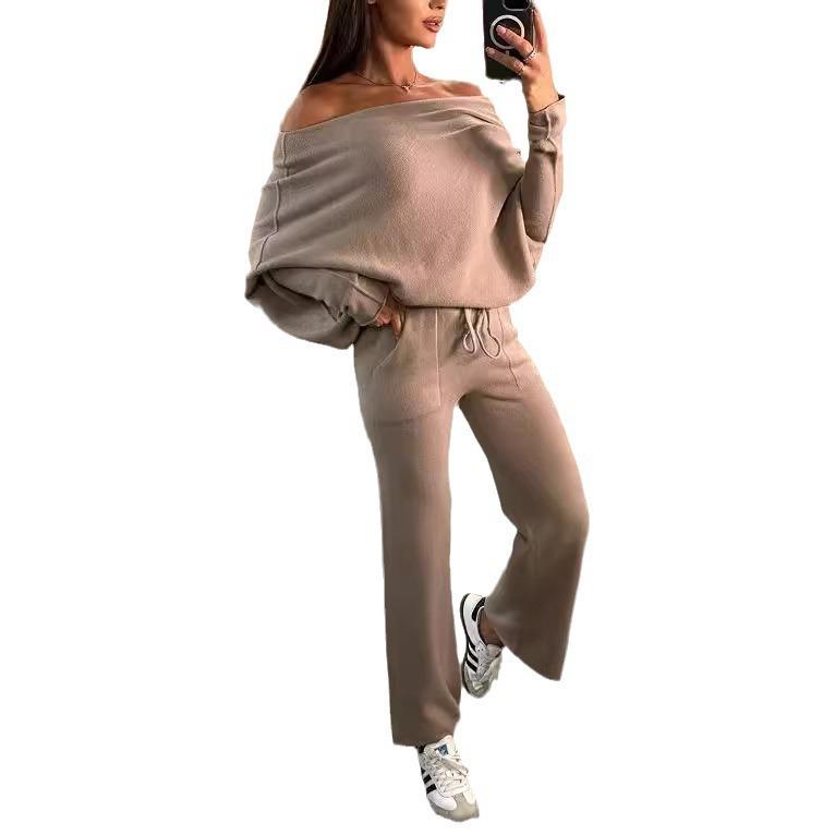 European and American Women's Solid Color Fashion Two-Piece Set - 2025