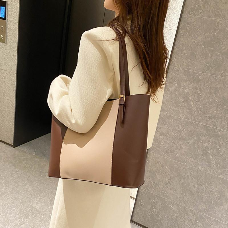 Stylish Large Capacity Black Pu Tote Bag For Women Trendy Street Fashion