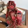 Plaid scarf women's winter new shawl versatile student warm scarf male couple