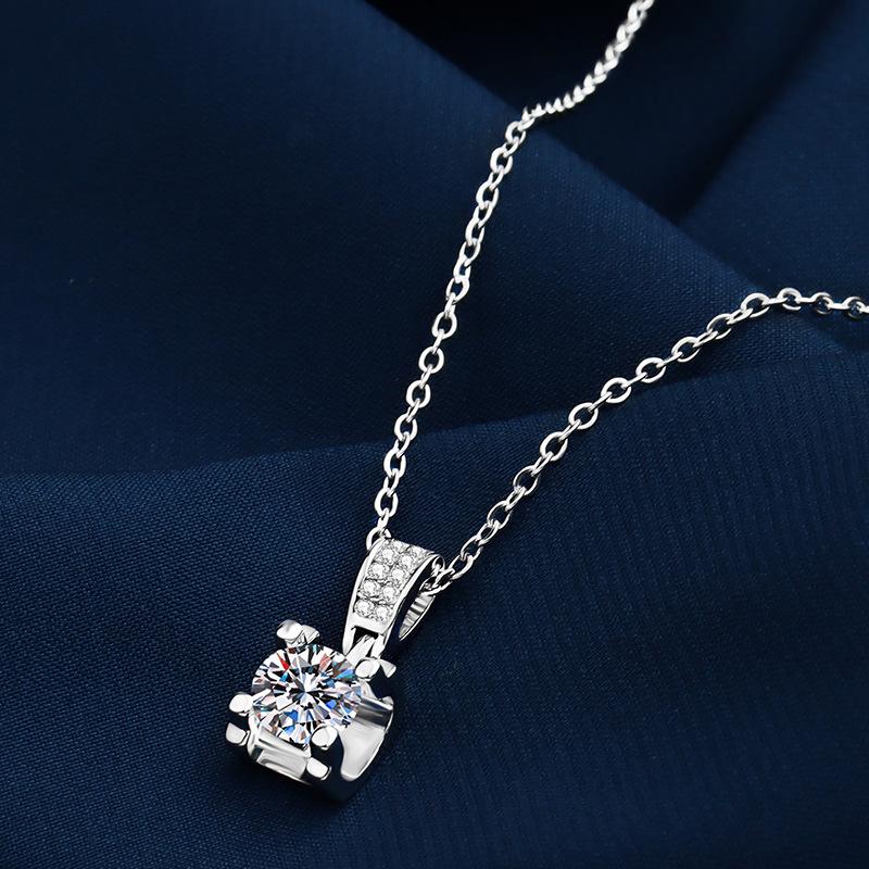 925 Sterling Silver Necklace Pendant Simple Noble AAA Zircon High Quality For Woman Men Fashion Wedding Engagement Jewelry Gift