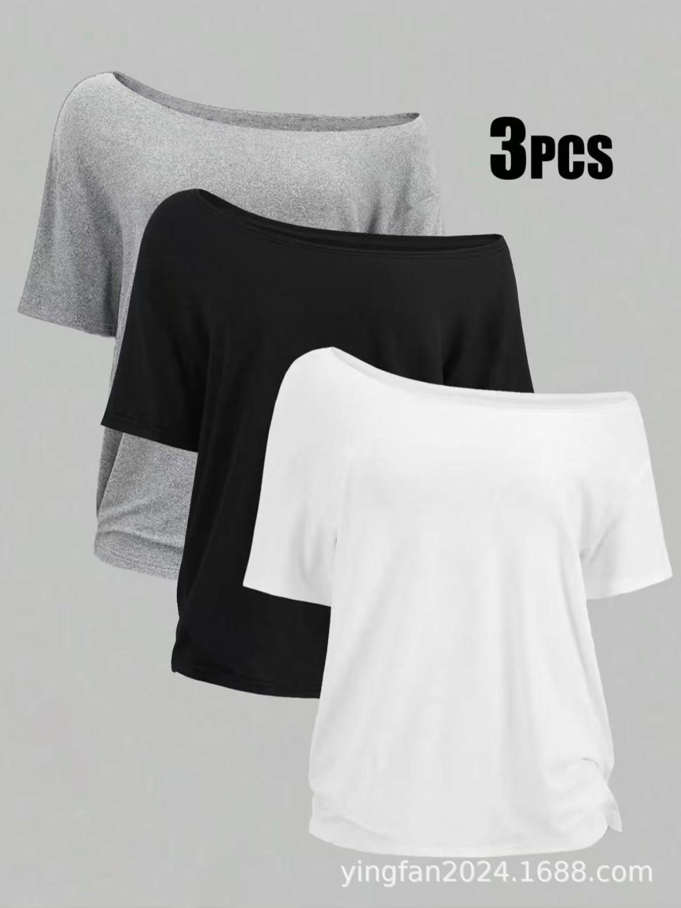 2026 Plus Size One-Shoulder Women s T-shirt - New Style 1XL