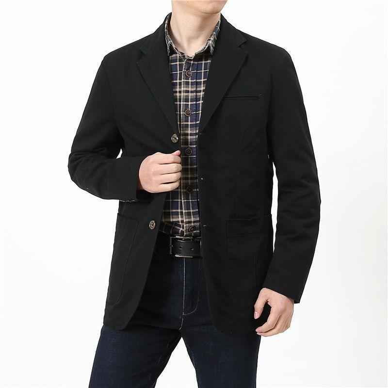 Ανοιξιάτικο και Φθινοπωρινό Μπλέιζερ Ανδρικό Μπουφάν Μέσης Ηλικίας Καθημερινό Κοστούμι Φαρδύ Μικρό Κοστούμι Τοπ Μεγάλο Μέγεθος Λεπτό