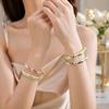 Chinese Style Open Cuff Bracelet Elegant Vintage Cloisonne Bangle Women's Floral Bracelet  Ladies