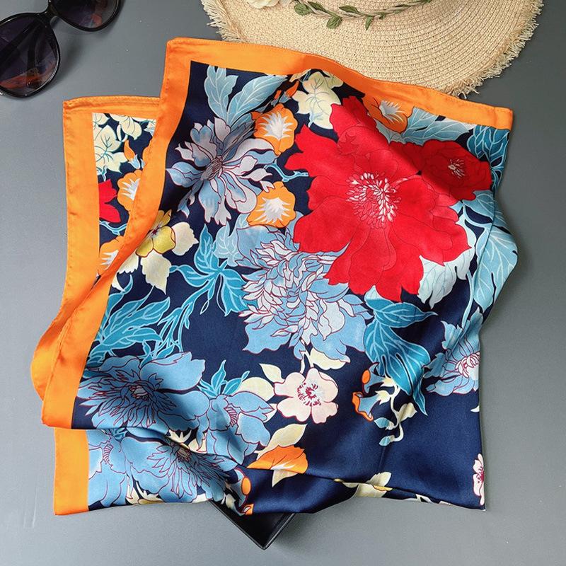 New Women Silk Printed Design Scarf For Women Fashion Neck Tie Hand Bag Foulard Wrist Kerchief Shawl Wraps Hajib Silk Scarves
