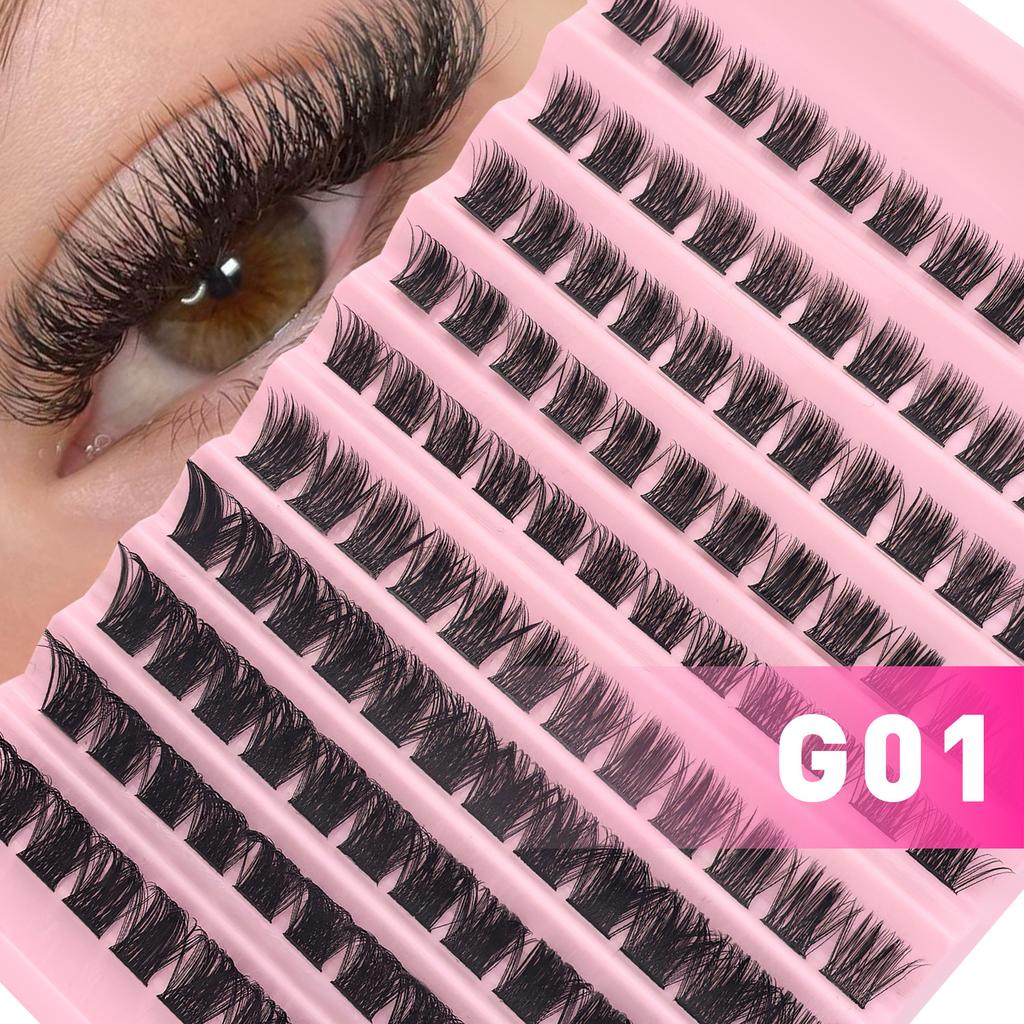 Eyelashes G01A0102Washboard10False Eyelashes Versatile Hot Melt Segmented Cluster Lashes Manufacturer Makeup