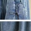 Plus Size Korean Style Spring Summer Women Wide Leg Jeans High Waist Bandage Casual Loose Denim Trousers with Pockets Elegant Stylish Streetwear Jeans