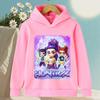 Cute Girls Hooded Sweatshirt Warm Rumi KPop Demon Hunter Cartoon Children's Wave Fashion Casual Tops Casual Black Pink Clothing
