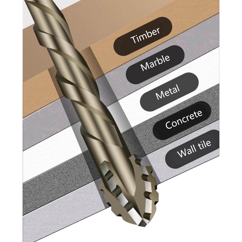 4/5Pcs Eccentric Twist Drill Bit High Hardness Skewed Head Carbide Drill Bits for Concrete/Glass/Brick/Plastic/Wood