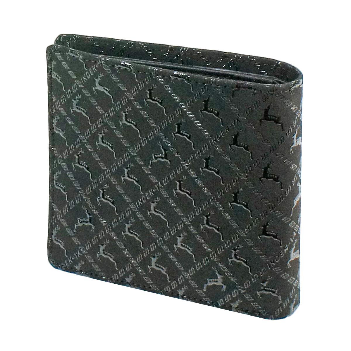 

Inden Bifold Wallet Bill C Thin Deerskin Black x Black Lacquer Deer Pattern [Indenya] 2003-01-165 чорний