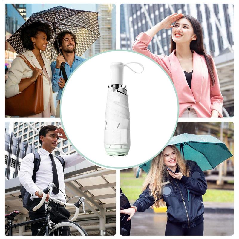 Foldable Umbrella Travel Mini Umbrella For Purse Compact Heat Blocking Windproof Mini Sun & Rain Protection Tool For Both Sunny