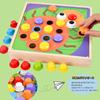 Bajoy Montessori Educational Button Early Shape Fingertip Picture Boosts Thinking Colorful Wooden Toy with Wooden Storage Ages Girls and Christmas