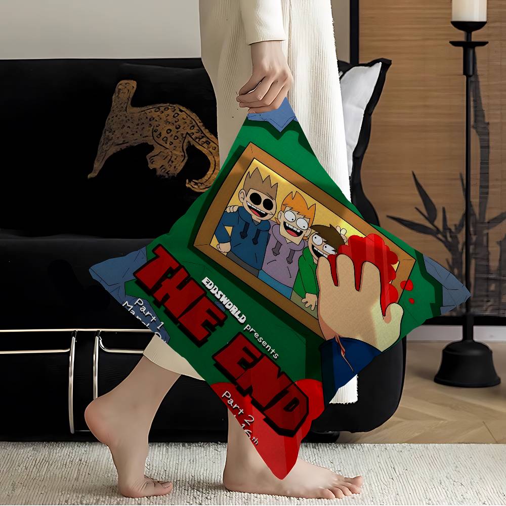 Animiertes Eddsworld Cartoon Kissen Anime Kissen Sofa Bett Kopfkissenbezug Kissenbezug 45x45 cm Mode