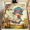 1 Stück SaraKey bedruckte Flanelldecke, Hohe Qualität für alle Jahreszeiten, Heimdekoration, Wärme und Komfort, Perfekt für Weihnachtsgeschenke
