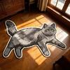 Non Slip Cat Floor Mat Cartoon Cat Shape Bedside Carpet Cozy Decor Decorative Floor Mat  Bathroom