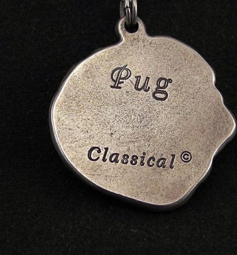 Pug I - Necklace with dog, silver-plated pendant for dog fan, unique jewelry by Art-Dog brand