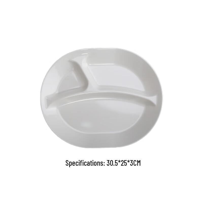 Commercial Melamine 3-Compartment Divided Dinner Plate