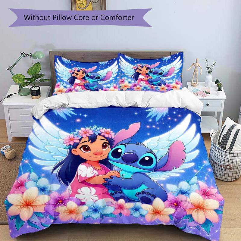 Lilo Stitch Fantasy Print 3Pcs Bedding Setduvet Cover With 2 Bedropillowcase Home Birthday Gift