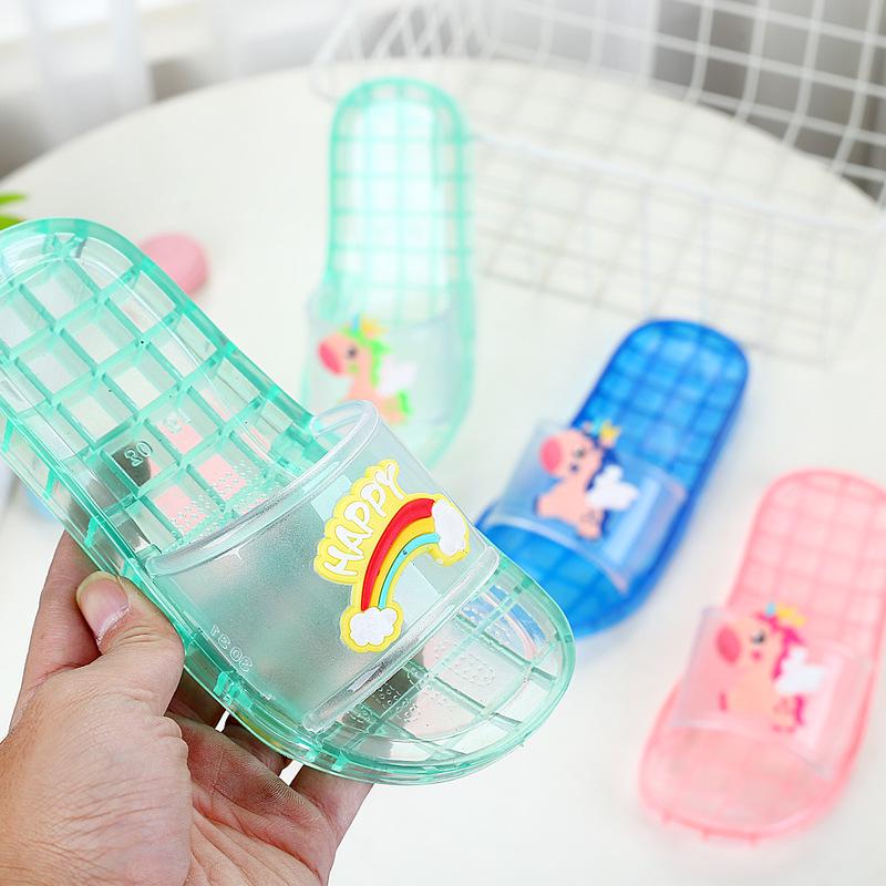 Cartoon Crystal Non-Slip Summer Slippers for Women & Children - Wear-Resistant Indoor/Outdoor Fashion Flip-Flops
