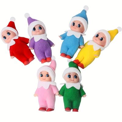 Mini-Babypuppe Kawaii Weihnachts-Plüschspielzeug Bunte Puppenhaus-Regal-Zubehör Weihnachtsdeko Geschenkidee Spielzeug ideal für Mädchen Jungen Kinder Erwachsene