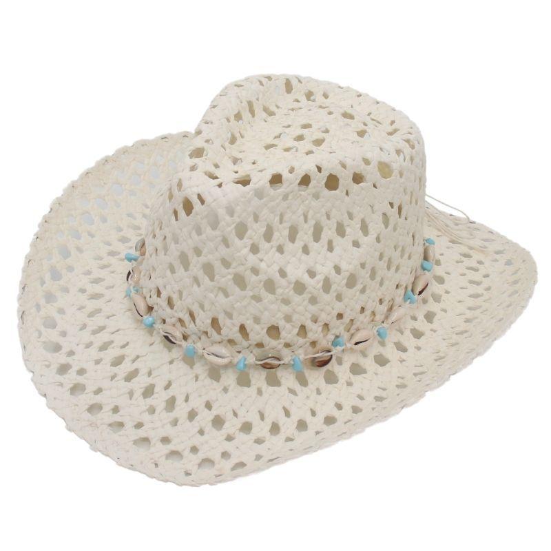 

Ethnic Style Hollow Straw Hat Small Fresh Hand-Woven Elegant Idyllic Hawaiian Vacation Seaside Breathable One size fits all білий
