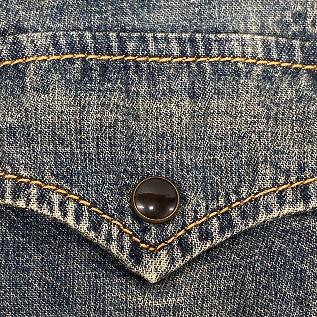 SAINT LAURENT PARIS EDITORIAL Indigo 597059 Long Sleeve Denim Shirt tops S IndigoUsed