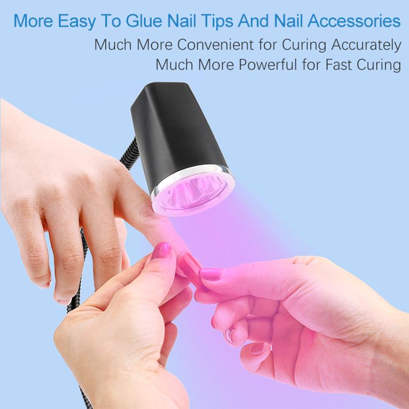 Portable Desktop Sensor Focused Beam USB Rechargeable Nail Lamp Cordless Mini Battery 18W UV LED Nail Light for Curing Finger