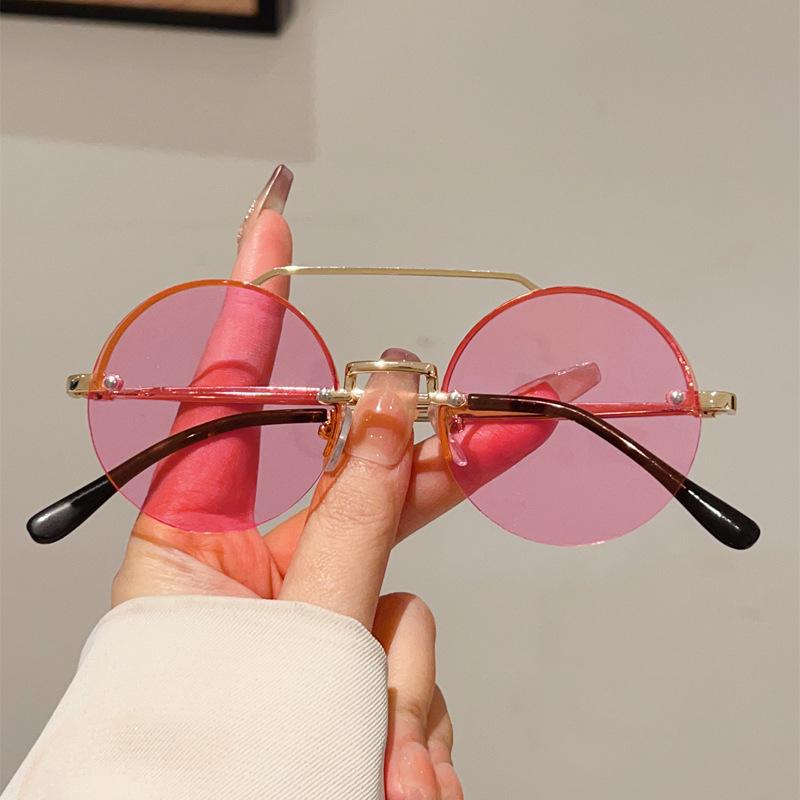 Vintage Big Frame Round Steampunk Sunglasses Women For Men Popular Luxury Brand Designer Sun Glasses Punk Hip Hop Shades Uv