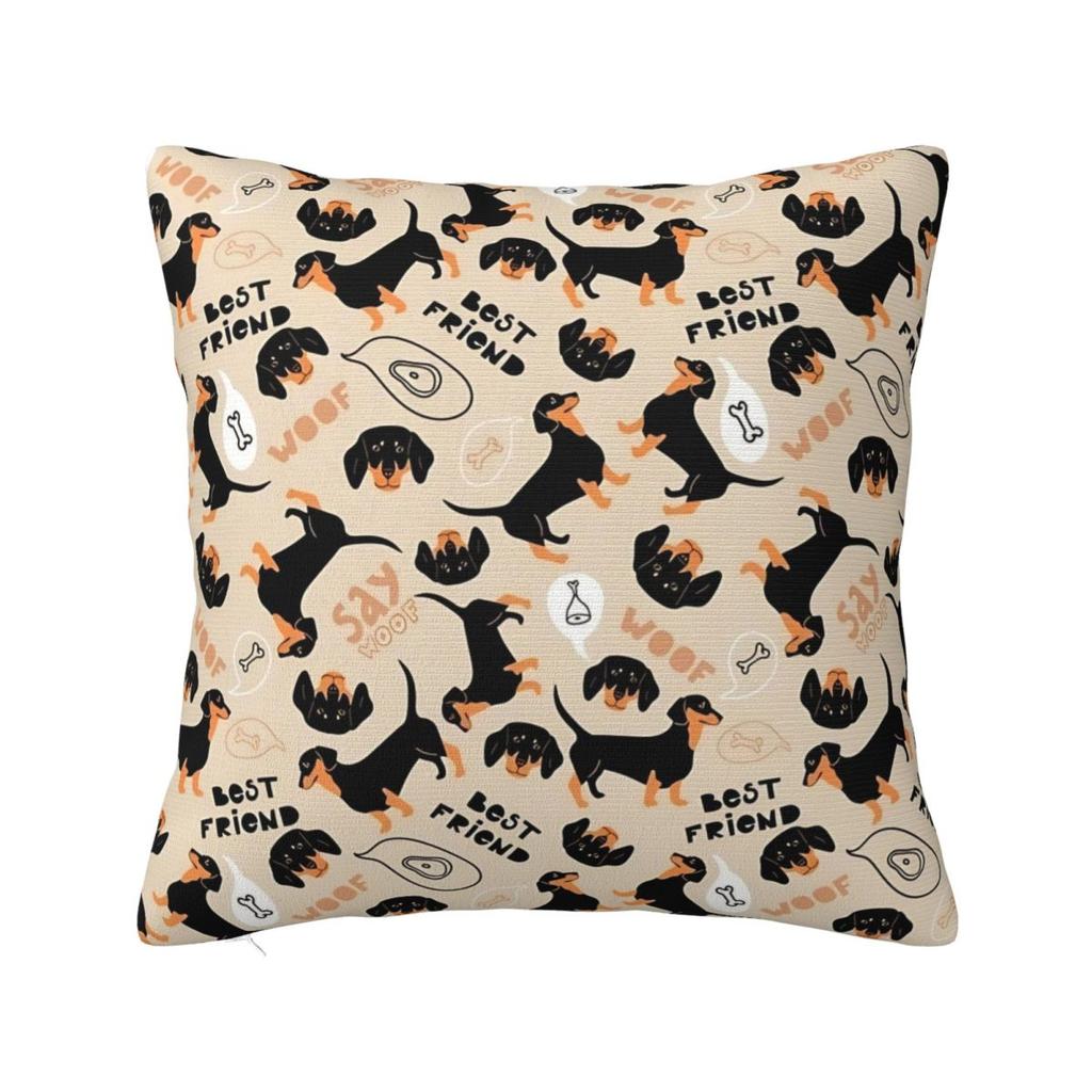 Dachshund Valentines Day Pillow Covers Polyester Home Dogs Animal Cushion Cover Cool Decorative Pillow Cover 4545